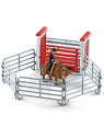 Schleich Figurine 41419 Animal de la ferme  Rodéo avec un cowboy