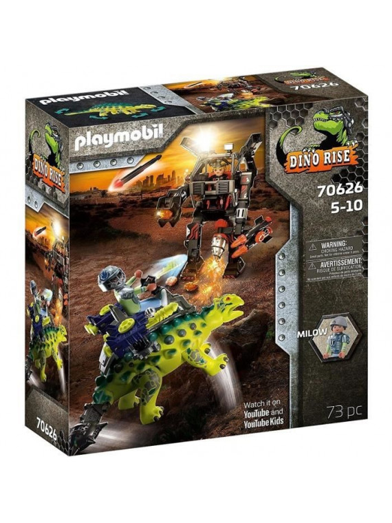 PLAYMOBIL Dino rise 70626 Dinosaure Saichania et Robot soldat