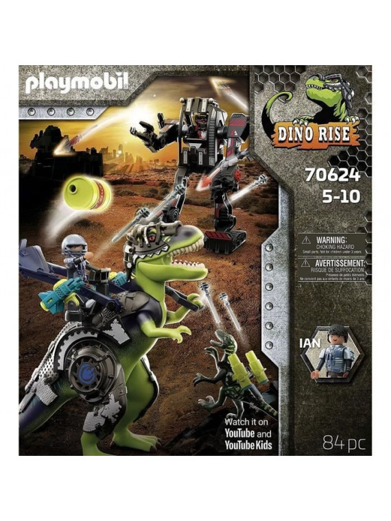 PLAYMOBIL 70624 Dino Rise Tyrannosaure et robot géant