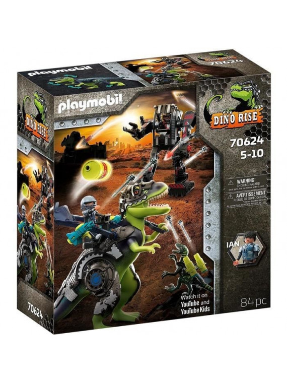 PLAYMOBIL 70624 Dino Rise Tyrannosaure et robot géant