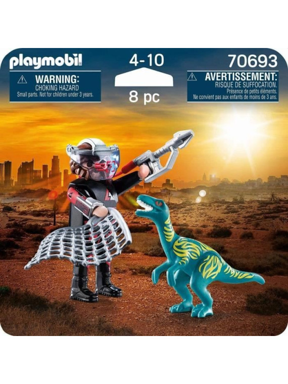 PLAYMOBIL 70693  PLAYMOBIL Duo Braconnier vélociraptor