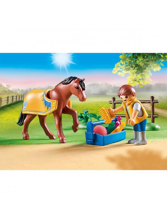 PLAYMOBIL 70523 Cavalier avec poney brun