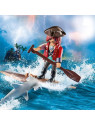 Playmobil 70598 Pirate avec radeau et requin marteau