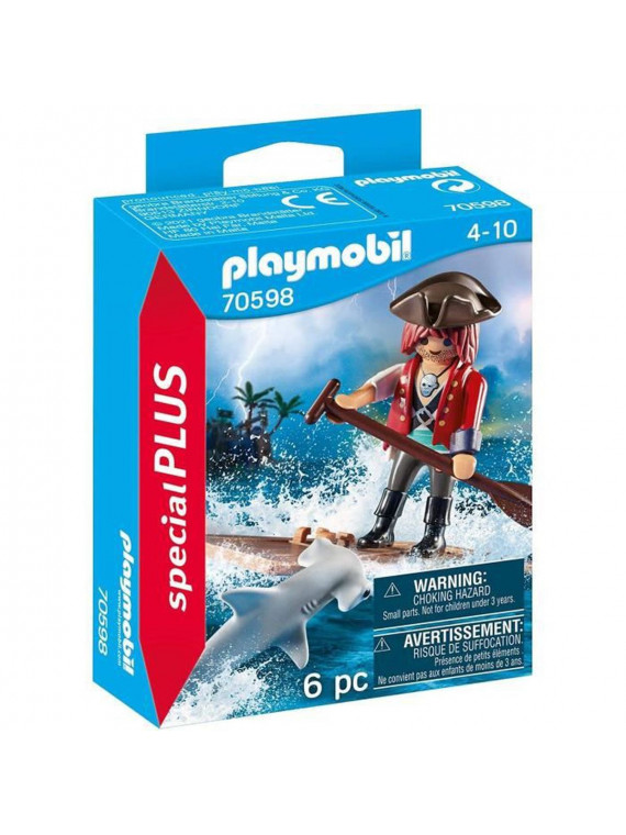 Playmobil 70598 Pirate avec radeau et requin marteau