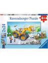 Puzzle Ravensburger Tractopelle et Tracteur Forestier 2x24 pièces 07802