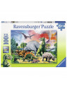 RAVENSBURGER PUZZLE AU MILIEU DES DINOSAURES 100 PIECES XXL 10957