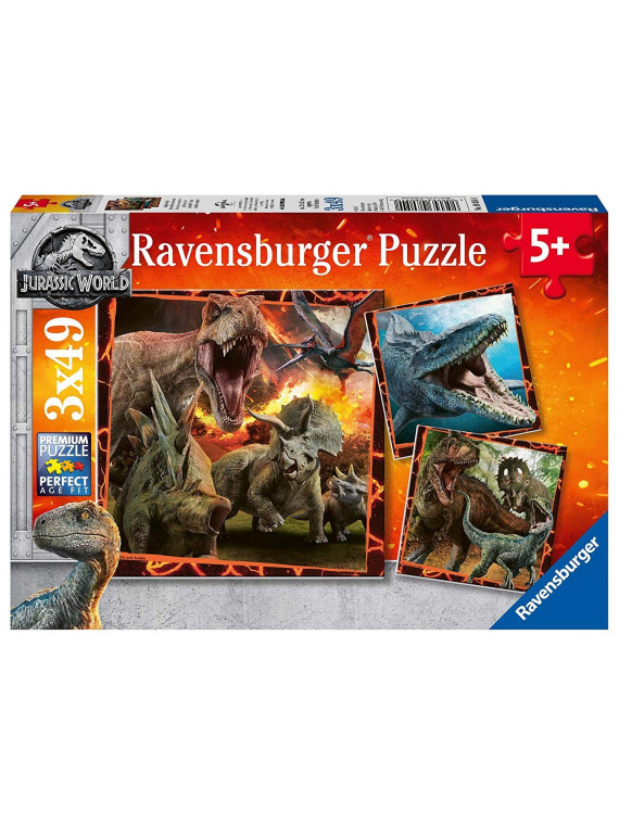 RAVENSBURGER 3 PUZZLES DINOSAURES 3 X49 PIECES 08054