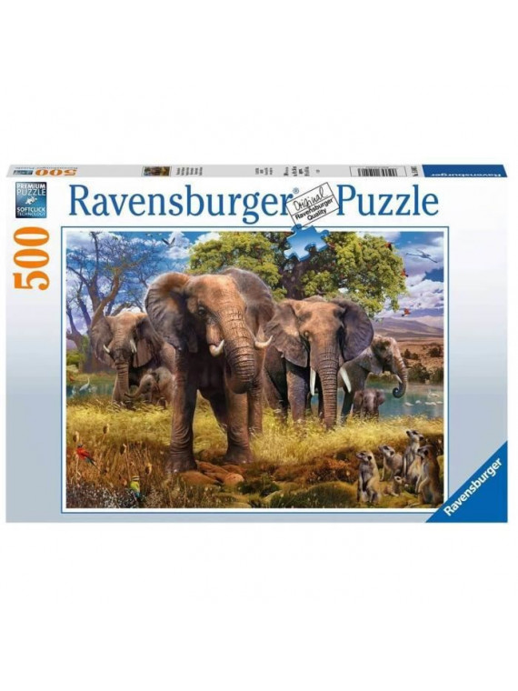 RAVENSBURGER PUZZLE TROUPEAU D'ELEPHANTS  500 PIECES 15040