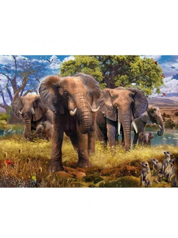 RAVENSBURGER PUZZLE TROUPEAU D'ELEPHANTS  500 PIECES 15040