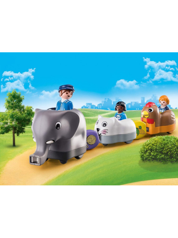 PLAYMOBIL 1.2.3 70405 TRAIN DES ANIMAUX