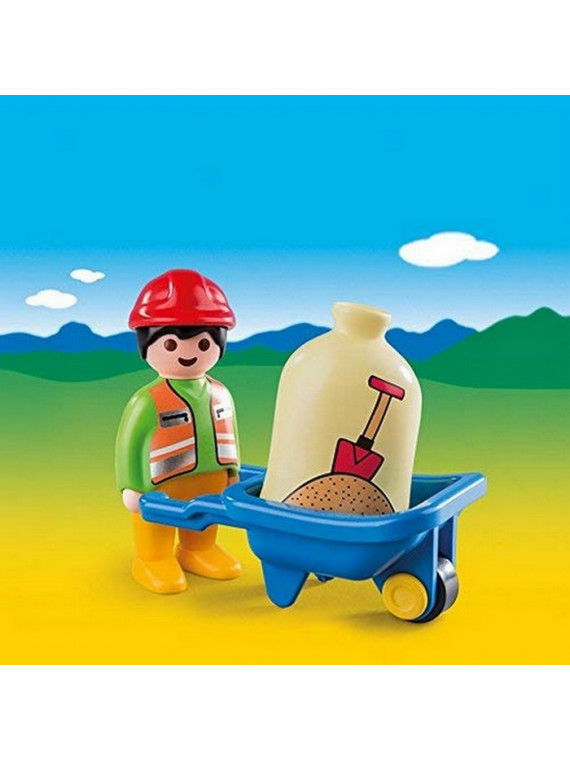 PLAYMOBIL 1.2.3. 6961 Ouvrier avec brouette