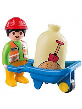 PLAYMOBIL 1.2.3. 6961 Ouvrier avec brouette