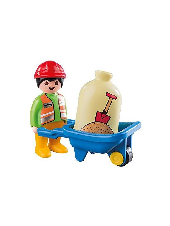 PLAYMOBIL 1.2.3. 6961 Ouvrier avec brouette