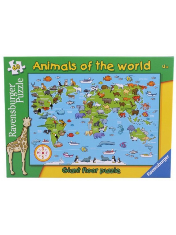 Ravensburger  Puzzle Géant Sol Animaux du Monde 60 Pièces 070725