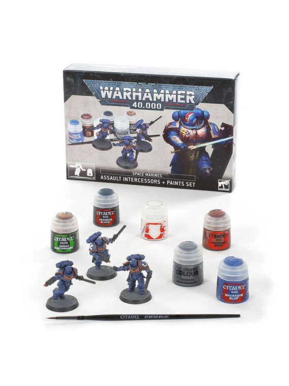 WARHAMMER 40K SPACE MARINES ASSAULT INTERCESSORS AVEC SET DE PEINTURE