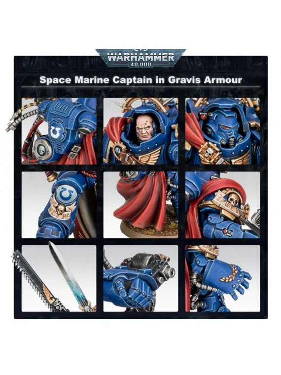 WARHAMMER 40K SPACE MARINES CAPITAINE EN ARMURE GRAVIS