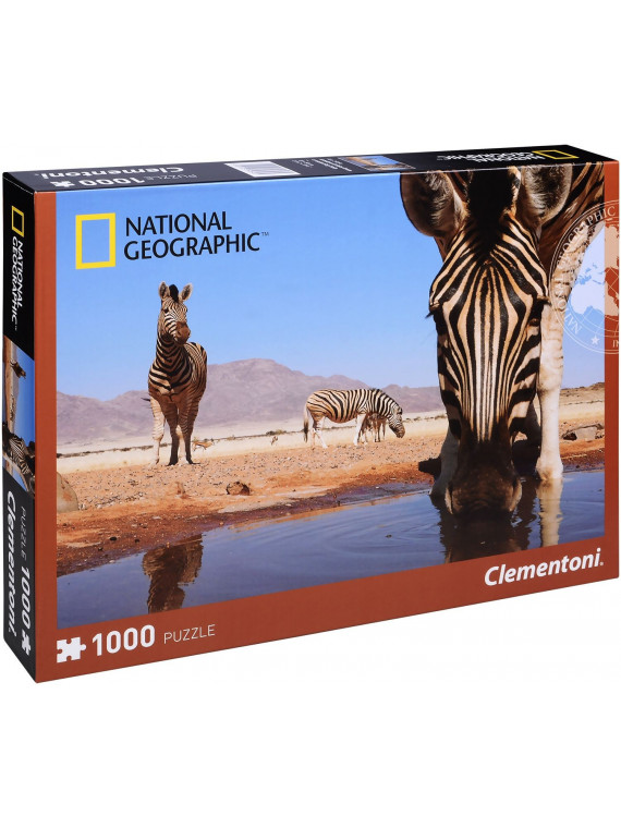 CLEMENTONI PUZZLE NATIONAL GEOGRAPHIC ZEBRE AU BORD DE L'EAU 1000 PIECES 94916