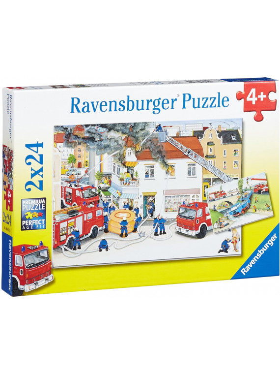 Ravensburger  088515  Puzzle  Chez Les Pompiers  2 x 24 Pièces