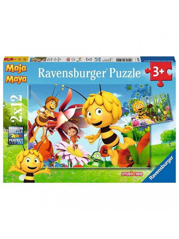 Ravensburger 075942  Puzzle Maya L'Abeille Dans Le Pré Des Fleurs 2 x12 Pièces