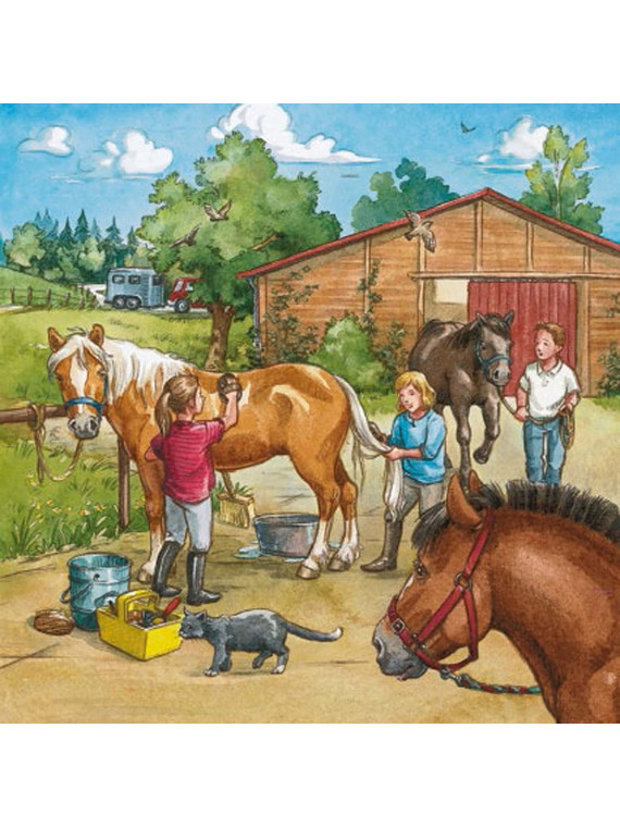 Ravensburger  092376 Puzzle  Mon Cheval Ferme  3 x 49 Pièces