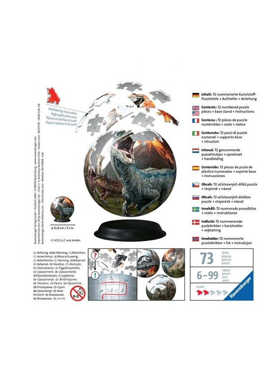 Ravensburger Puzzle 3D rond 72 pièces  Jurassic World 117574