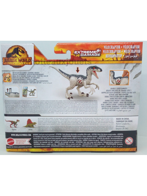 JURASSIC WORLD DOMINION DOMAGE EXTREME DINOSAURE VELOCIRAPTOR