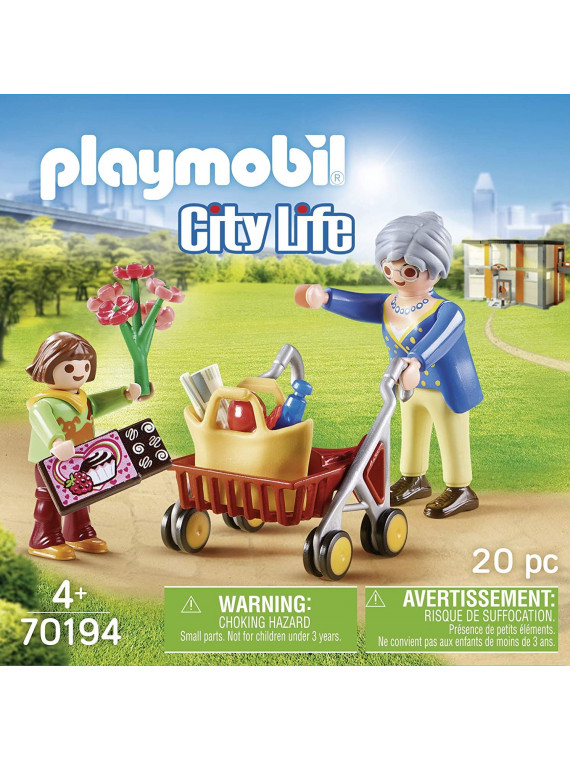 PLAYMOBIL 70194 City Life L'Hôpital Petite fille et grand-mère