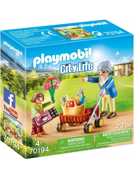 PLAYMOBIL 70194 City Life L'Hôpital Petite fille et grand-mère