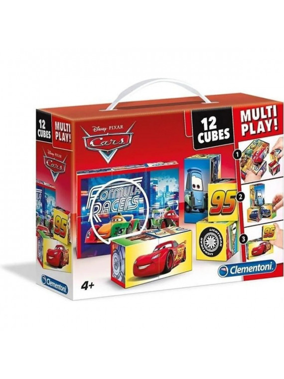 CLEMENTONI  Puzzle Cars 12 Cubes Multiplay 41505