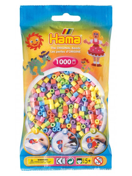 HAMA MIDI Sachet de 1000 perles  Pastel mix 270-50