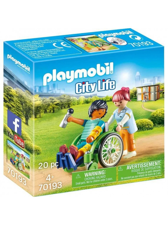 PLAYMOBIL  70193 City Life L'Hôpital  Patient en fauteuil roulant