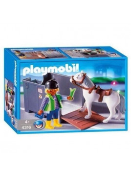 Playmobil 4316  Lad et cheval et cage transport