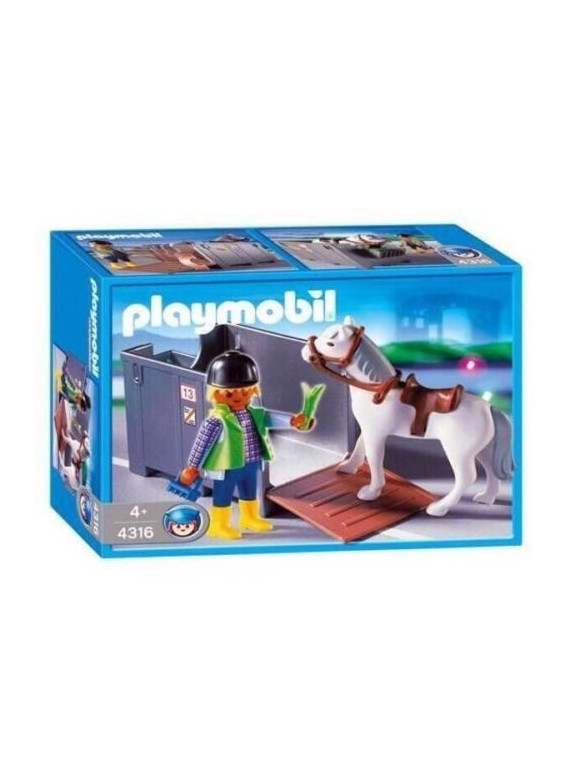 Playmobil 4316  Lad et cheval et cage transport