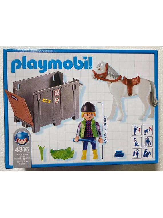 Playmobil 4316  Lad et cheval et cage transport