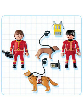 PLAYMOBIL 4227 SECOURISTES AVEC CHIENS DE...