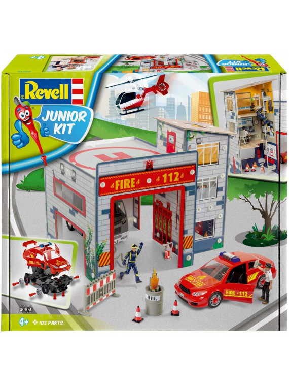 REVELL 00850 MAQUETTE JUNIOR KIT CASERNE DES POMPIERS A CONSTRUIRE 1/20