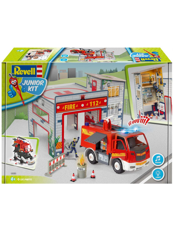 Revell 00852 Junior Kit Caserne Pompier à construire rouge