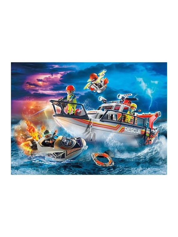 PLAYMOBIL 70140 City Action Bateau général des sauveteurs en mer