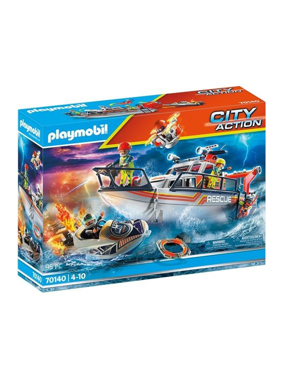 PLAYMOBIL 70140 City Action Bateau général des sauveteurs en mer