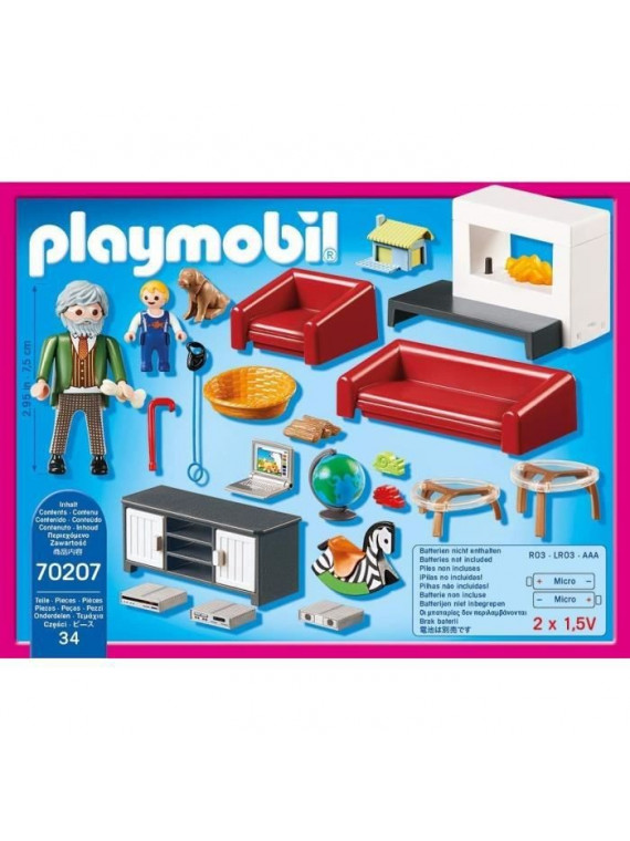 PLAYMOBIL 70207 Dollhouse La Maison Traditionnelle Salon avec cheminée