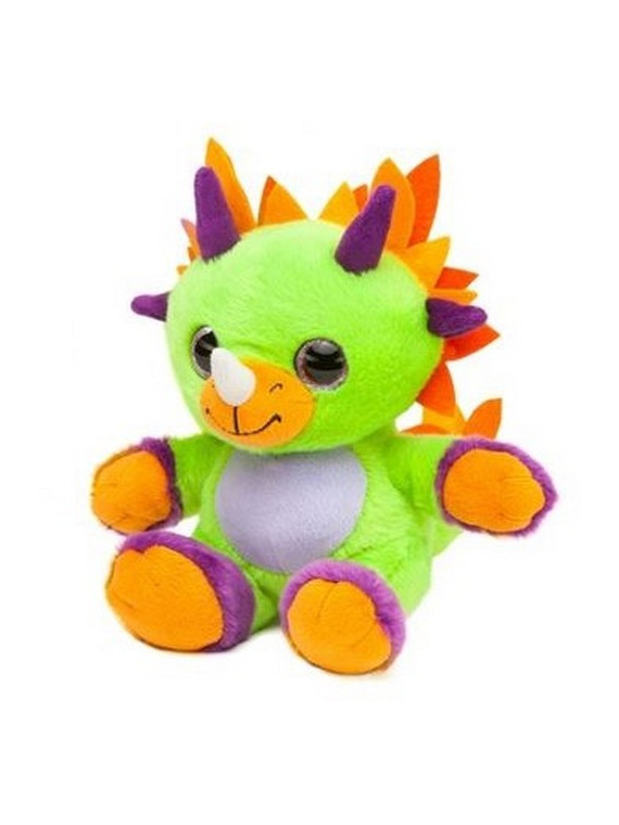 PELUCHE DINOSAURE VERT ORANGE YEUX SCINTLLANTS 20 CM 14192