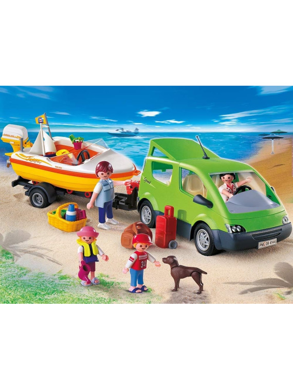 Playmobil 4144 Family fun Voiture familiale avec remorque porte-bateaux