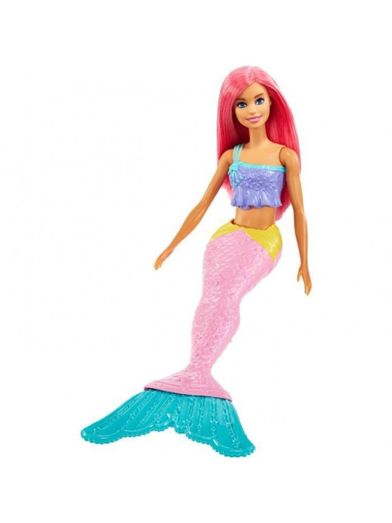 Barbie Dreamtopia poupée sirène cheveux roses et tenue multicolore GGC09