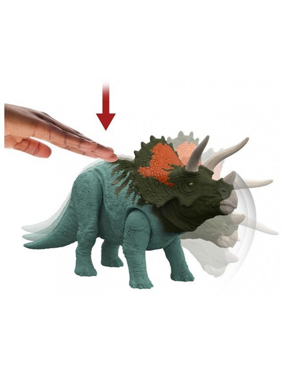 Jurassic World Dinosaure articulé Tricératops  avec son code ADN scannable HDX40