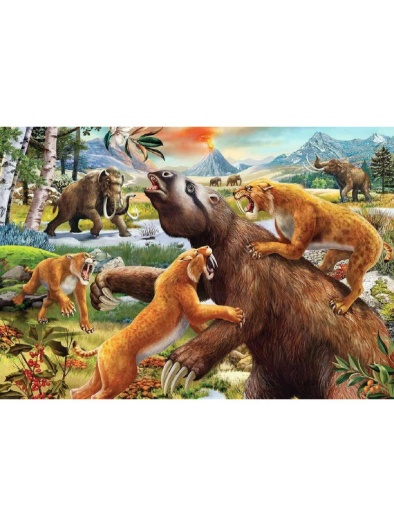 Puzzle Ravensburger 051793 MAMOUTH ET DINOSAURES 2x24 pièces