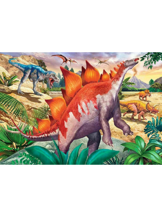 Puzzle Ravensburger 051793 MAMOUTH ET DINOSAURES 2x24 pièces