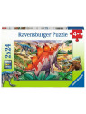 Puzzle Ravensburger 051793 MAMOUTH ET DINOSAURES 2x24 pièces