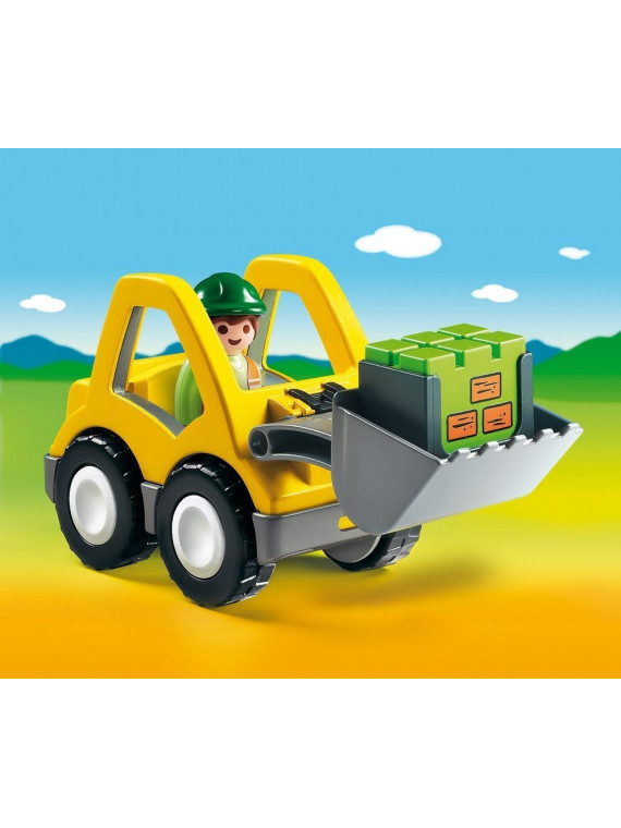 Playmobil 1.2.3  6775 Engin de chantier Chargeur et Ouvrier