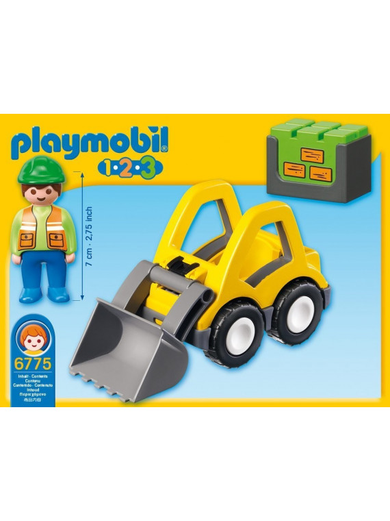 Playmobil 1.2.3  6775 Engin de chantier Chargeur et Ouvrier