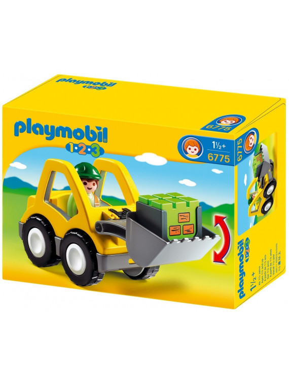 Playmobil 1.2.3  6775 Engin de chantier Chargeur et Ouvrier